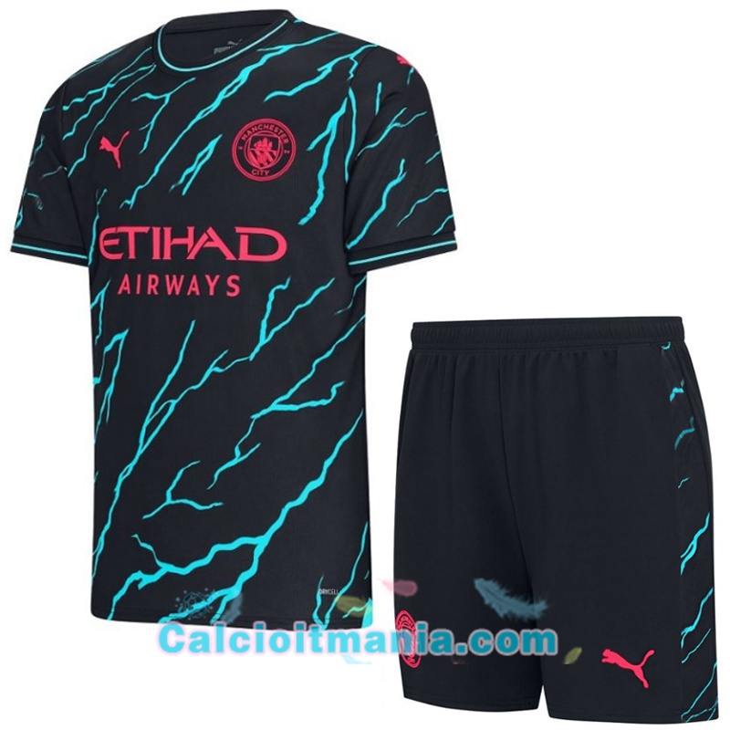 Insieme Maglia Calcio Manchester City Terza Pantaloncini 2023 2024